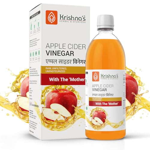 Image of Krishna's Apple Cider Vinegar 1000 ml | Raw, Unfiltered, Unpasteurized | with the Mother - (Pack of 2)