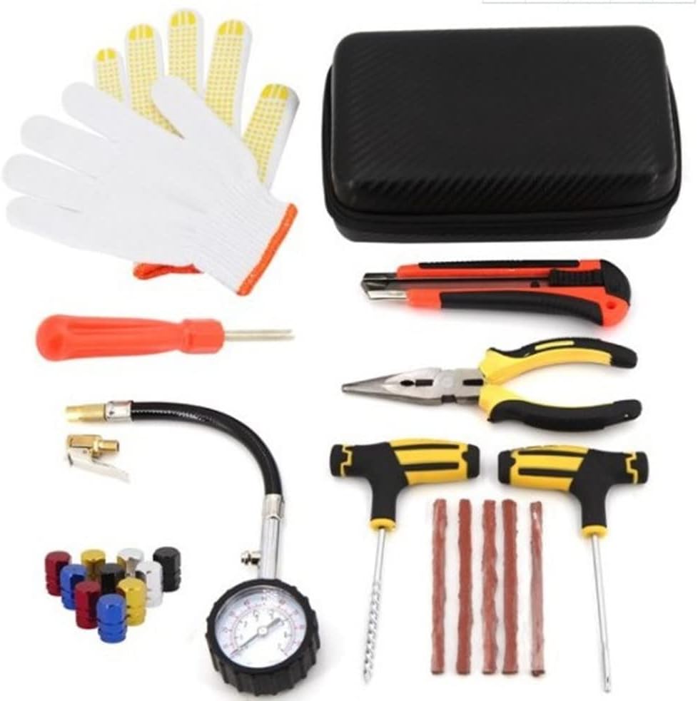 Generic Universal Tire Repair Kit | 15 Piece Value Pack | Fix Punctures and Plug Flats | Ideal for Cars, Trucks, Motorcycle, ATV, Jeeps, Off Road Vehicles, RV, Tractors