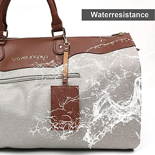 Convertible Garment Bag with Shoulder Strap, Travel Weekender Overnight Carry on Garment Duffel Bag for Women with Shoes Compartment - 2 in 1 Hanging Suitcase Suit Travel Bags