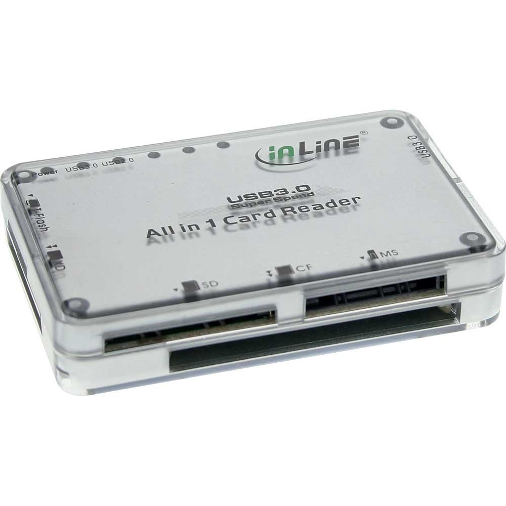 InLine 76631I Card Reader, USB 3.0, all in 1, srebrny