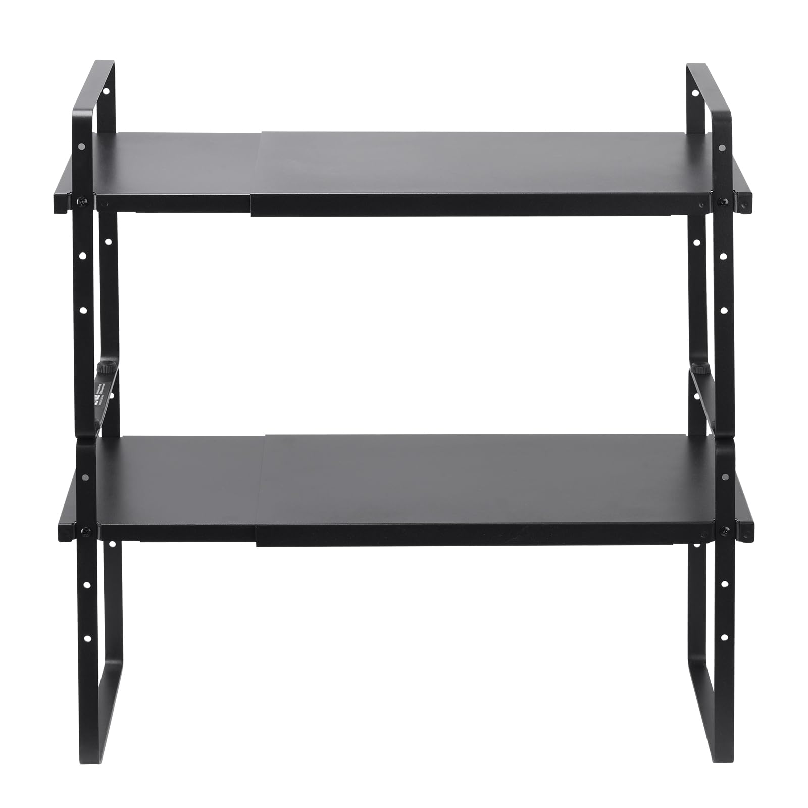 VEVOR Organizzatore per Ripiani Regolabili per Mobili, Ripiano Espandibile a 2 Livelli di Stoccaggio per Dispensa, Organizzatore Impilabili da Banco per Cucina, Bagno, Nero 650x220x500 mm