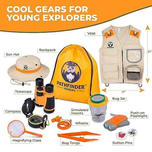 Image of Kids Explorer Kit with Safari Vest & Hat for 7-12 Year Old Boys & Girls