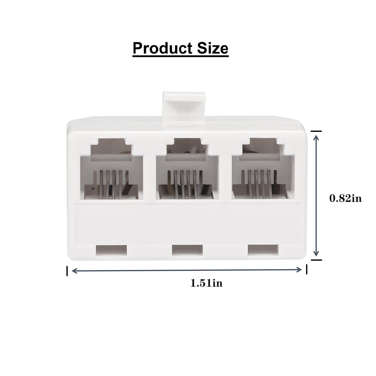3-Wege-Telefon-Splitter-Wandstecker-Adapter, 4 Stück, weiß, 1 Stecker auf 3 Konverterkabel, RJ11 6P4C Telefonadapter und Trennwand für Festnetz auf Wandbuchse, für Telefon, Fax, Modem