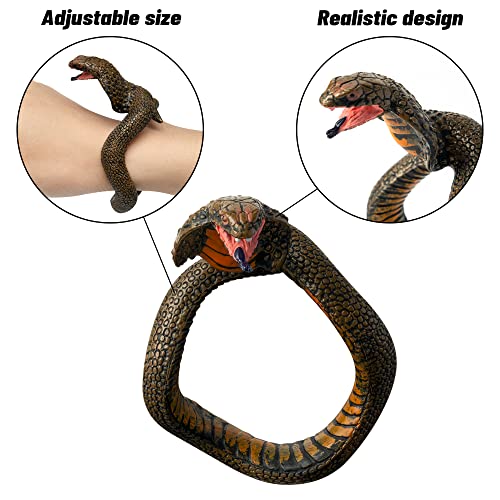 Japbor 18Pcs Snake Snap Bracelet Slap Toy Reptile Sequin Slap Bracelets For Kids Boys Girls, Simulation Animals Wristband Headbands Rubber Snake Prank Toys For Birthday Halloween Party Favors Supplies #TOP2