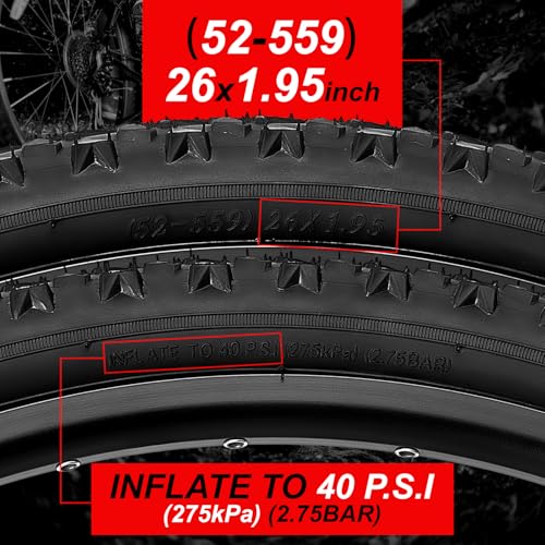 2 Pack 26 inch Bike Tires – 26 × 1.95 inch Folding