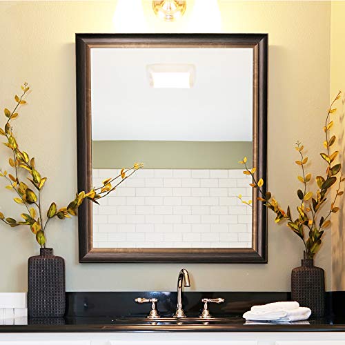 Head West Oil Rubbed Bronze Rectangular Framed Beveled Accent Wall Vanity Mirror - 26 X 32 #TOP1