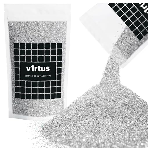 v1rtus Glitter Grout Additive for Mosaic Tiles, Bathrooms, Wet Rooms, Kitchens, Tiled Based Rooms and Cement Based Grouts 100g / 3.5oz - Silver