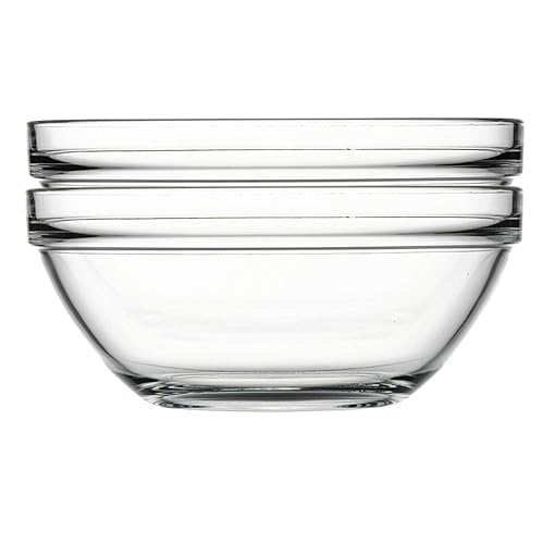 Queensway Home & Dining 2.5L Single Chef's Tempered Glass Salad Mixing Baking Serving Bowl (Pack of 2)