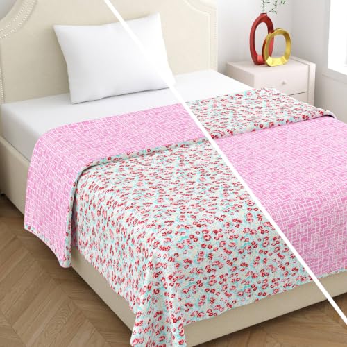 Image of Home Ecstasy 100% Cotton Mulmul Reversible Dohar for Single Bed 210 GSM (56 x 88 inches), Teal