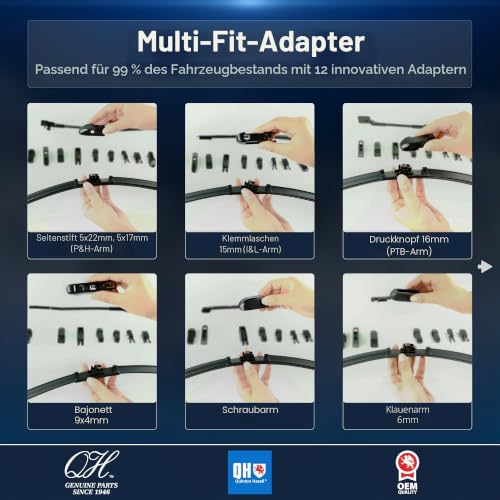 Quinton Hazell Aeroflex Ersatz-Multi-Fit-Frontscheibenwischerblatt, 13' / 330 mm