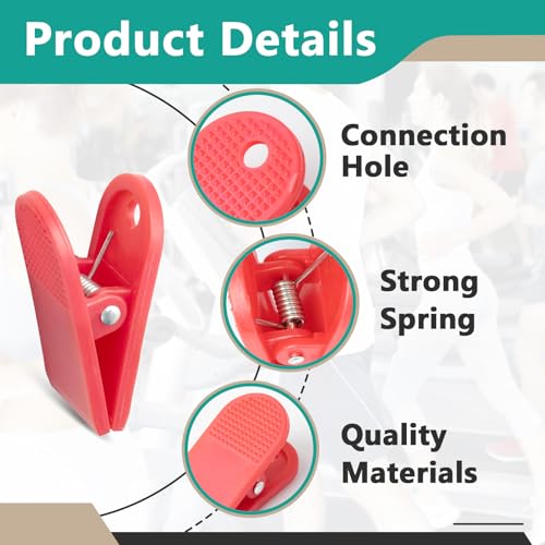 Gfdoso 8-Pack Treadmill Safety Switch Clips, Universal Treadmill Key Replacement Clip for Treadmill Key Cord,Spring Loaded Treadmill Safety Clip(Red)