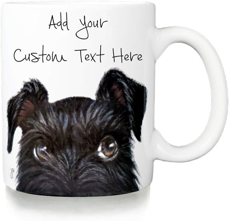 Schnauzer Coffee Mug, Black or Gray, Includes Custom Text