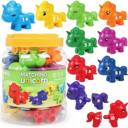 Image of Numbers Matching Game Fine Motor Toy, Toddler Number Learning Toys,1 2 3 Educational Learning Sensory Sorting Toys Preschool Math Games Activities Sets for Toddlers Kids