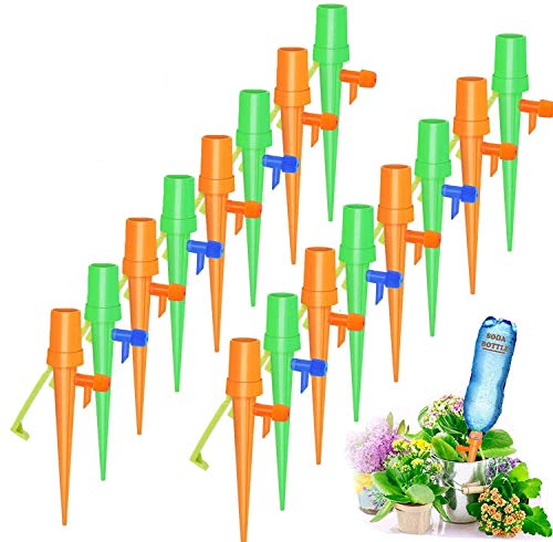 HomeMall 16 PCS Plant Self Watering Spikes System, Automatic Self Irrigation Watering Drip Devices with Slow Release Control Valve Switch for Indoor Outdoor Home and Office Flower or Vegetables
