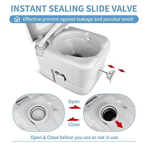 Image of YITAHOME Portable Camping Toilet | Travel RV Toilet, 2.6 Gallon Detachable Waste Tank, Double Water Spouts, Portable Toilet for Camping, Hiking, Hunting