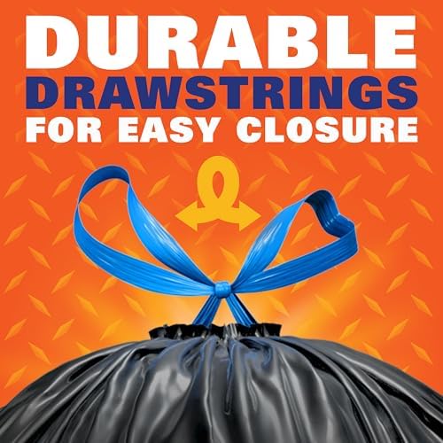Hefty Strong Large Trash Bags (Multipurpose, Drawstring, 30 Gallon, 56 Count)