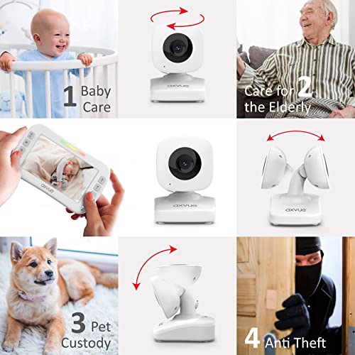 AXVUE Video Baby Monitor, Comfortable Slim Design Handheld Enclosure, 4.3" Screen Monitor & 2 Camera, Range up to 1000ft, 12 Hour Battery Life, 2-Way Talk, Night Vision, Temperature Monitor, No WiFi. - Thumbnail 2