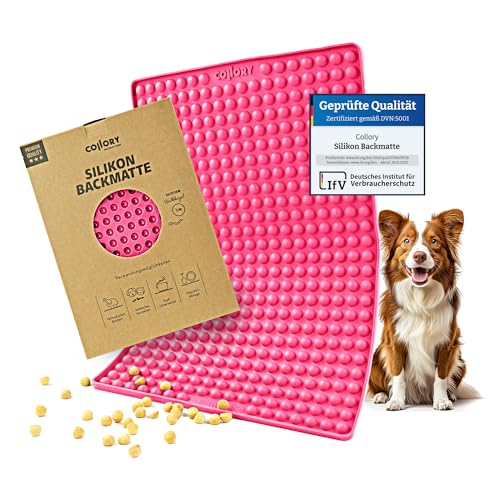 Collory Backmatte Hundekekse für MINI HALBKUGEL (1cm Ø) Leckerlis Silikon Backform Backunterlage für Backblech Diätmatte Hitzebeständig Lebensmittelecht & Bpa-frei