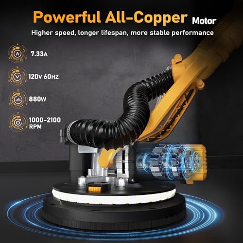 image for GEVEELIFE Drywall Sander, 880W 7.33A Electric Drywall Sander with Vacu