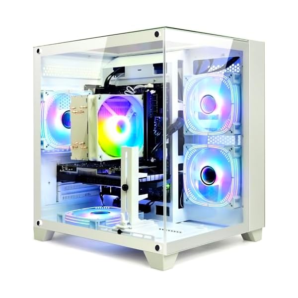 Gaming PC Desktop Computer, 32G DDR4 RAM, 1TB NVME SSD, White | Intel 12th I5-12400F, 6 core 2.5GHz, GeForce RTX 3050, Prebuilt Tower Computer for Gaming, Home and Office
