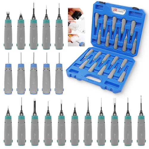 Image of JRready Molex Pin Extractor Tool Universal Connector Pin Removal Tool Kit for AMP TE Metri-Pack Molex .062 .093 Mini-Fit Connectors Computer & Electronics Terminal Repair Release Tool JRconDRK00A20-03