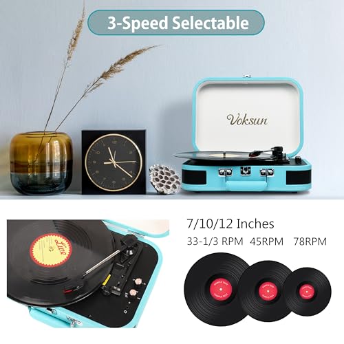 Platine vinyle Bluetooth VOKSUN pour écouter vos disques sans ampli - 3