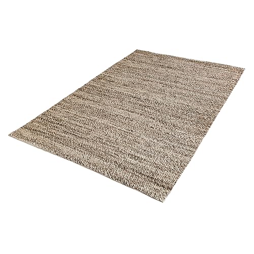 Riess Ambiente Großer Design Teppich Wool 240x160cm beige braun aus Wolle Wohnzimmerteppich...