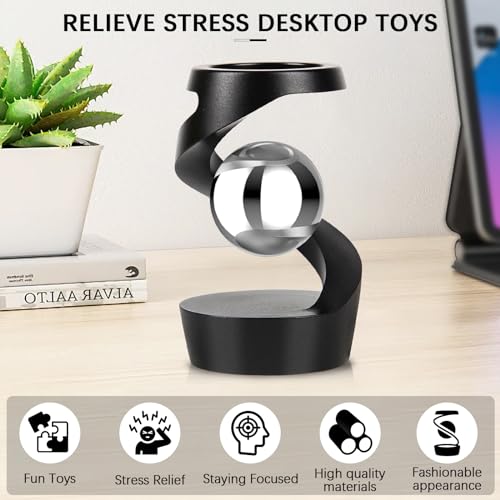 Gravity Defying Kinetic Desk Toy, Rotating Gyroscope Kinetic Spinning Desk Toys with a Unique Visual Illusion - Image 2