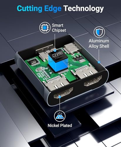 Image of BlueRigger HDMI Splitter 1 in 2 Out 4K HDMI 2 Port Splitter with Auto, Copy, and Fixed Mode for Dual Identical Display Support 4K 60Hz 3D, Compatible with Xbox, PS4 Pro, PS5 etc