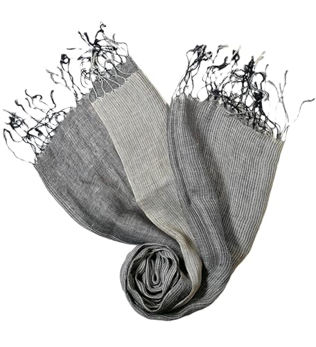 Image of Shanlin Unisex Natural Color 100% Linen Scarves for Men and Women