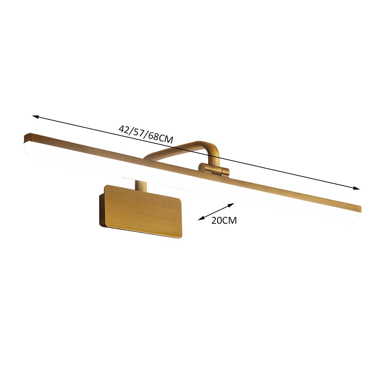 Einfache LED-Spiegelleuchte im europäischen und amerikanischen Stil, für Badezimmer, Toilettenspiegel, Schrankbeleuchtung für Zuhause, Hotel, Schminktisch, Make-up-Lampe (57 cm, warmes Licht)
