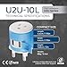 OREI South Africa, Botswana, Namibia Travel Plug Adapter with Dual USB - USA Input - Type M (U2U-10L), Will work with Cell Phones, Camera, Laptop, Tablets, iPad, iPhone
