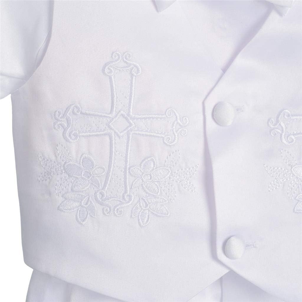 Dressy Daisy Baby Boys Christening Clothing Baptism Outfits with Bonnet Short Long Sleeve White Suit - Image 6