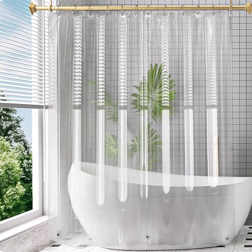 KELINFONG Clear Shower Curtain Liner, 72x72 Inches Lightweight PEVA Plastic Waterproof Clear Shower Curtain with Rustproof Grommets and Hooks,See-Through Shower Curtain for Bathroom Home Bathtub - image 3