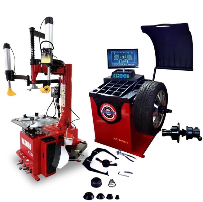 KATOOL Tire Changer and Balancer Combo KT-T830 KT-B750 Tire Auto Repair Machine Kit Double Arm Bead Blaster Rim