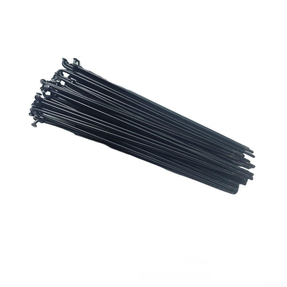36 Pairs Heavy Duty Electric Bike Spokes, Hardened Steel & Aluminum Alloy Bicycle Wheel Spokes with Nuts for Lithium for battery E-Bikes, Black(201mm)