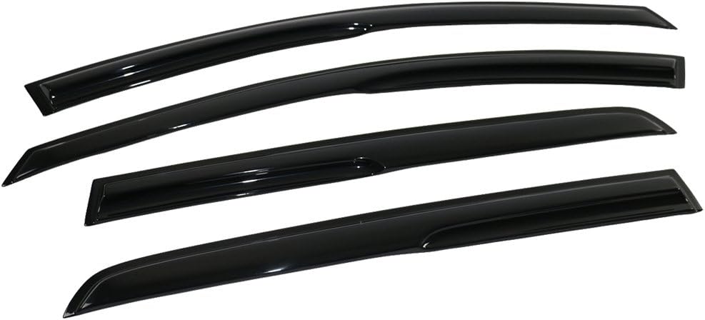 Window Visor Compatible with 2015-2019 VW Golf MK7, Acrylic Smoke Tinted & Semi-Transparent Sun Rain Shade Guard Wind Vent Air Deflector by IKON MOTORSPORTS