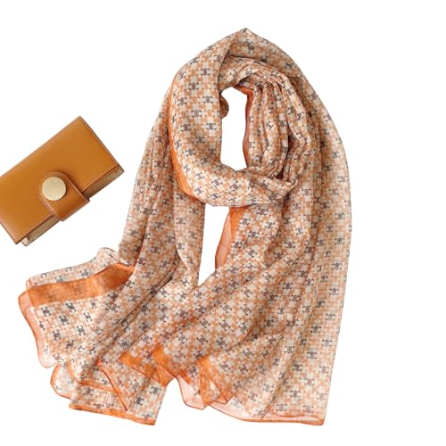 Image of Scarf Stole for Women - 185 x 135 cm Chiffon Scarf with Floral Print | Lightweight Scarf, Soft Stole for Women | Satin Feel Neck Scarf | Women Accessory
