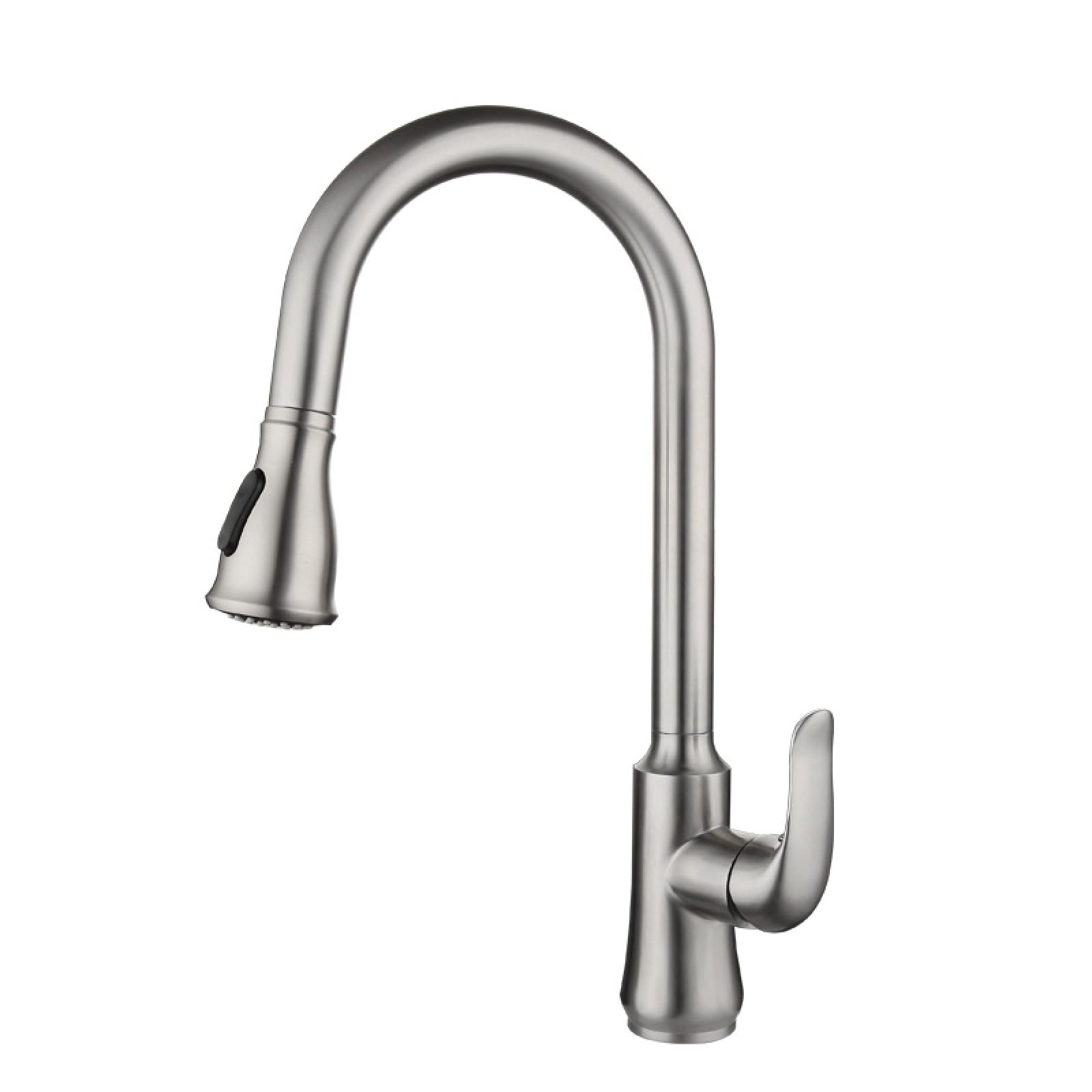 Fanjubei Brushed Hot And Cold Rotating Pull-Out Kitchen Faucet,