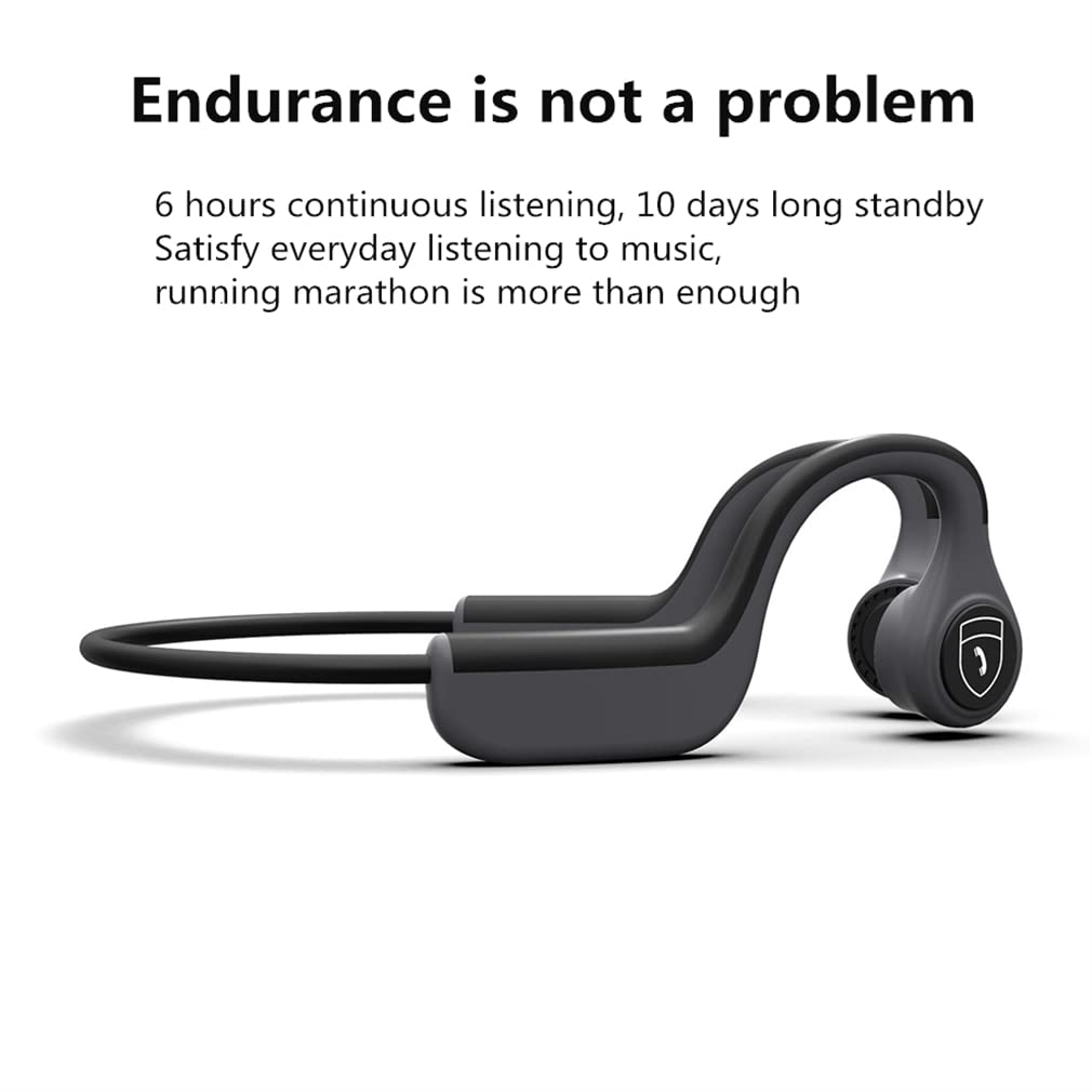 Kości przewodzący słuchawki Bluetooth Open Ear Wireless HIFI Stereo Słuchawki z mikrofonem, do sportu Fitness Cycling Bieganie jazdy,Gray