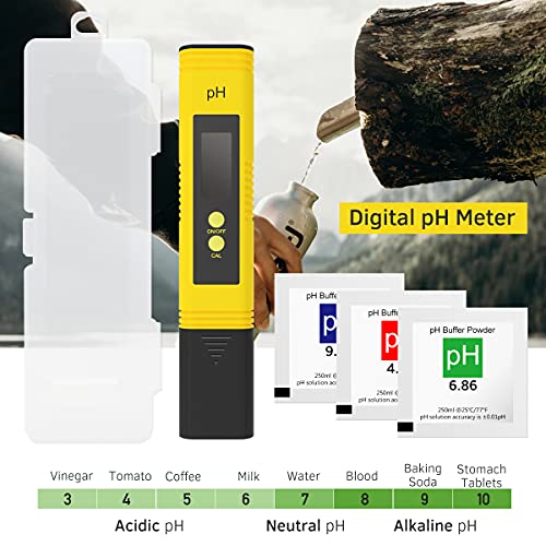 Sonkir Soil pH Meter,3-in-1 Soil Moisture/Light/pH Tester, pH Meter TDS Meter, 4 Meters Combo Temperature pH Moisutre Test for Liquid and Soil