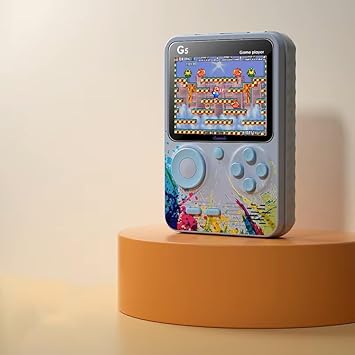 Cubonic G5 Retro Handheld Game Console, 3 Inch LCD Screen, 1020mAh Rechargeable Battery, TV Output, 500+ Classic Games Preloaded, with USB and AV Cables, Perfect for Kids Entertainment (Grey)