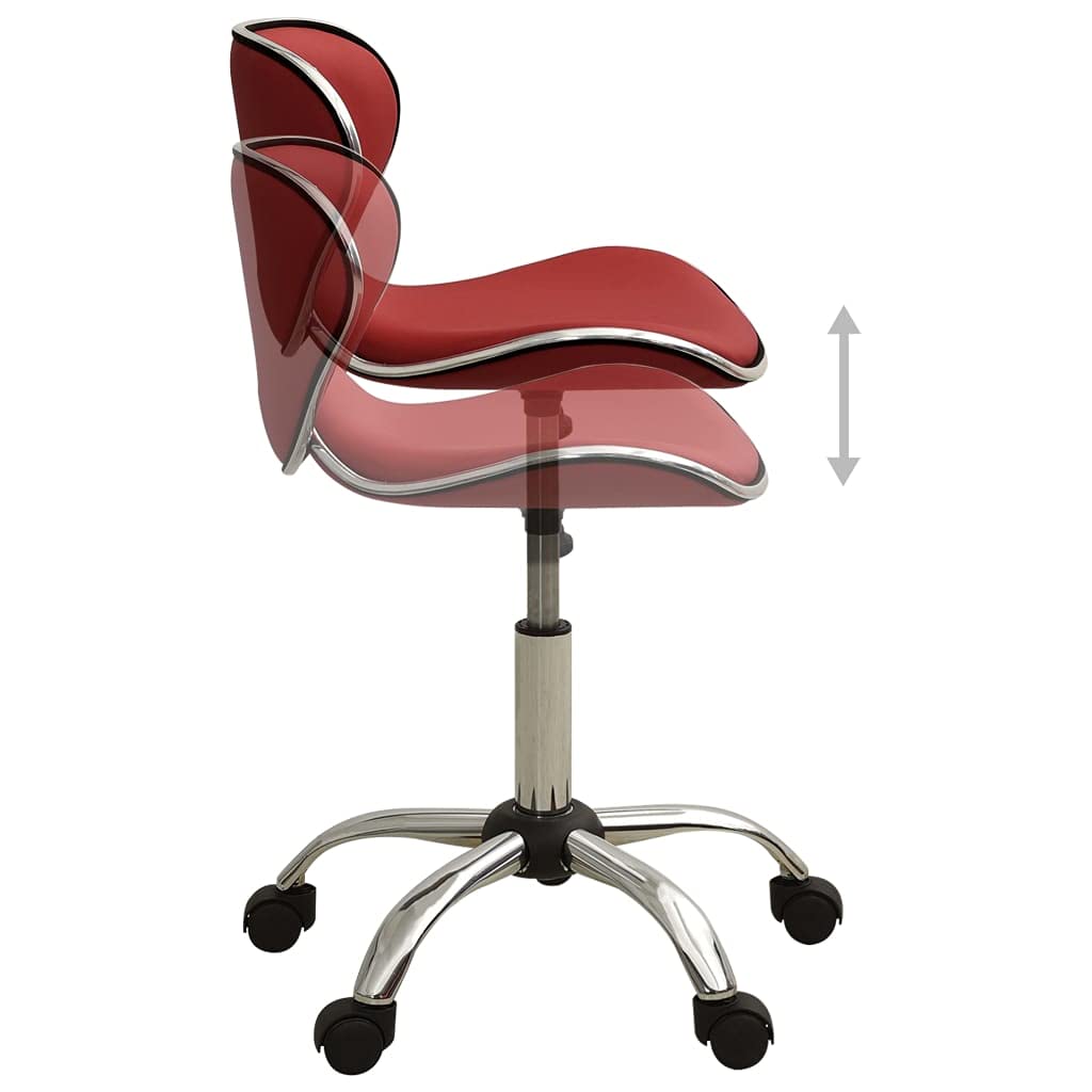 vidaXL Friseur Rollhocker Höhenverstellbar Drehbar Arbeitshocker Friseurhocker Drehhocker Praxishocker Kosmetikhocker Weinrot Kunstleder
