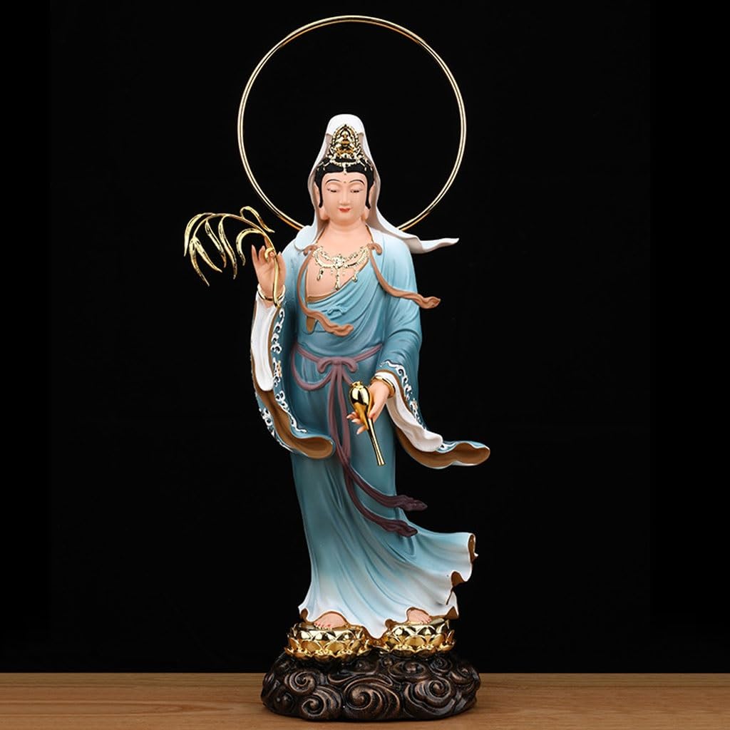 Posąg Buddy do wnętrz Dom Zen z żywicą Stojący posąg Buddy Guanyin Ozdoby Biuro Salon Studia Rzemiosło Medytująca Statua Buddy Figurka Rzeźba