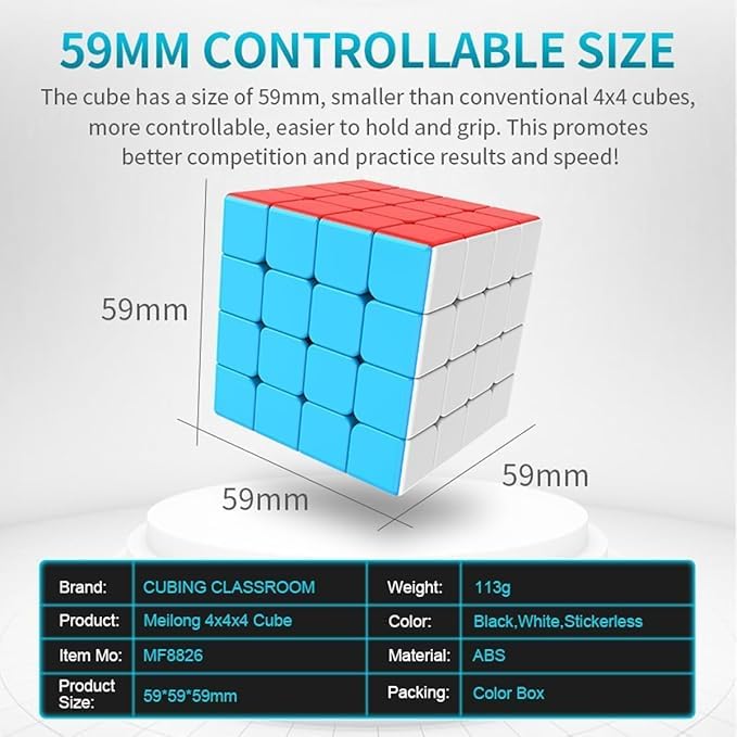 Image of 2-in-1 Rubik Cube Set, 3x3x3 and Professional 4x4x4 Speed Cube, 59mm, Multicolour, Educational Toy for Kids and Adult