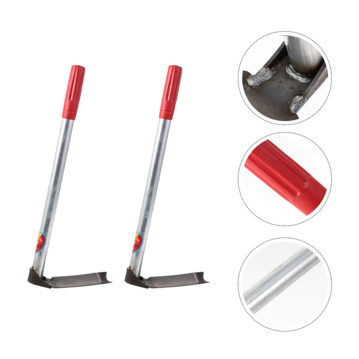 2 Pièces Petite Houe de Jardinage en Acier Inoxydable Rouge
