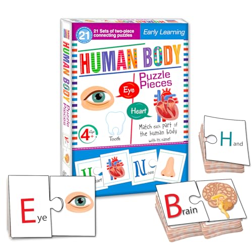 Image of Human Body Jigsaw Puzzle Connecting 2-Piece (Set of 21 pcs) for Kids, Childrens and Toddlers - Early Learning Educational Brain Booster with Fun and Engaging - Ages 4+