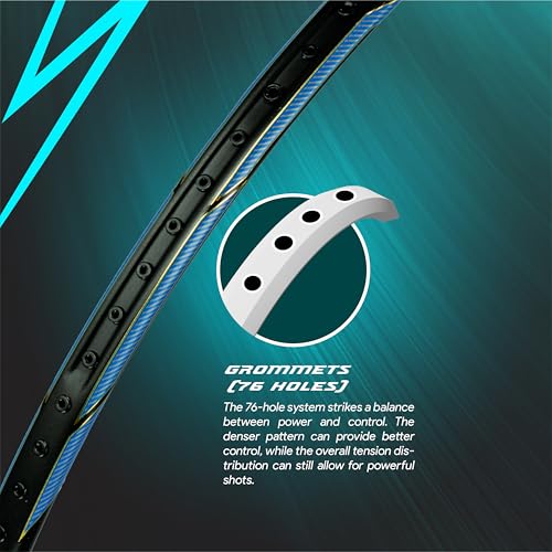 Image of Apacs Versus Pro Professional Badminton Racket | 50T Japanese HM Carbon Graphite | Max Tension 38 LBS | 86+-3gms | Quad Voltic Frame+ Hexagonal Throat | Head Heavy (Unstrung)