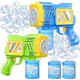 Kizmore 2 Pack Bubble Gun for Kids: Bubble Guns for Kids 4-8| Bubble Machine Gun for Toddlers 1-3| Easter Basket Stuffers| Bubble Blaster with Refill Solution| Gifts for Wedding Easter Party Favor
