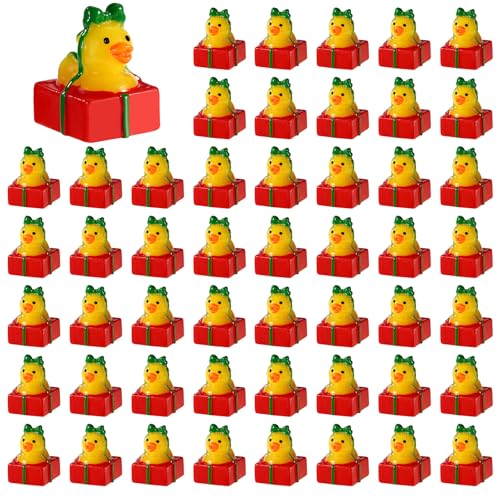 Décorations de Noël canard en résine lasuroa : mini figurines miniatures de fête